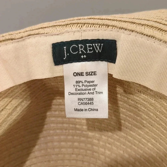 J Crew Sunhat ⛱️ "On Island Time" Straw Floppy Hat Summer Vacation Resortwear - Picture 5 of 7